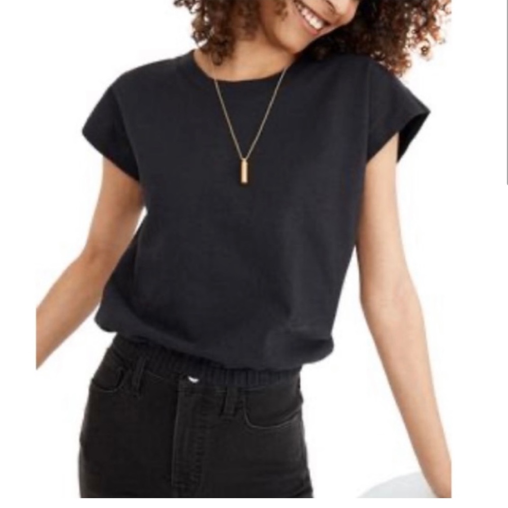 Madewell Banded Muscle Tee Cap Sleeve Shirt Top Crop